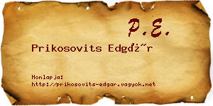 Prikosovits Edgár névjegykártya